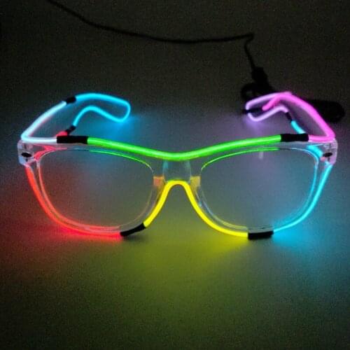 Eight Colors EL Wire Glasses Light Up Party Supplies Glowing Multicolor Glasses For Nightclub Rave Music Festival