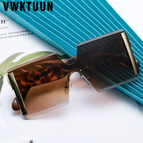 VWKTUUN Sunglasses Women 2019 Square Shades Oversized Sunglasses Gradient Lens Sun glasses Vintage UV400 Oculos Female Points