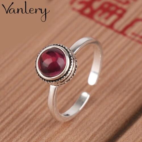 Romantic Trendy Charm Red Crystal Ball Rings For Women Men Boho Knuckle Party Rings Punk Cocktail Jewelry Girls Gift