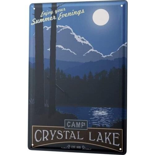 SINCE 2004 Tin Sign Metal Plate Decorative Sign Home Decor Plaques World Tour Camp Crystal Lake Summer Evenings Moon
