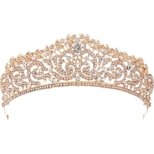 Gold Silver Bridal Crowns Handmade Tiara Bride Headbands Crystal Wedding Bridesmaid Crown Wedding Hair Accessories