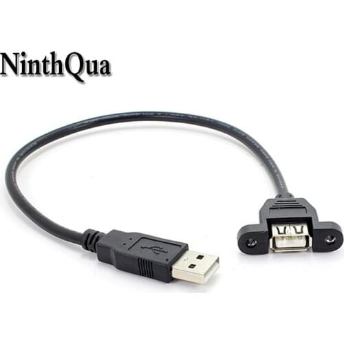 1pcs USB 2.0 Male to Female Adapter with Hole Double Shielded Anti-jamming Connector for Computer case ect