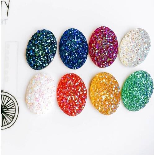 10pcs Resin Cabochons Oval Cameo Flat Back Cabochon Supplies for Jewelry Finding Fit 18x25mm Setting Base