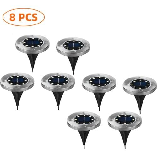 8PCS Solar Lawn Light Garden Lights Outdoor Waterproof Solar LED Ground Light 4 8leds Buried Lamp Patio Decor Landscape Lighting
