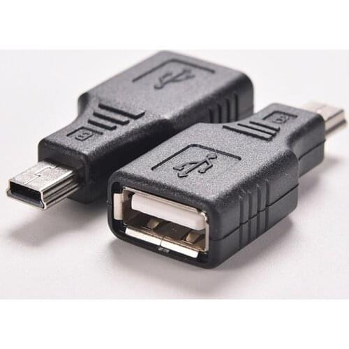 Adapter Converter Changer JETTING 2PCS Black USB 2.0 A Female to Mini USB B 5 Pin Male