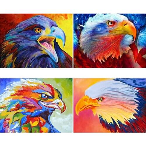 Diy 5d Full Diamond Embroidery Animal Square Round Diamond Painting Color Eagle Mosaic Furniture Decoration Hobby Gift