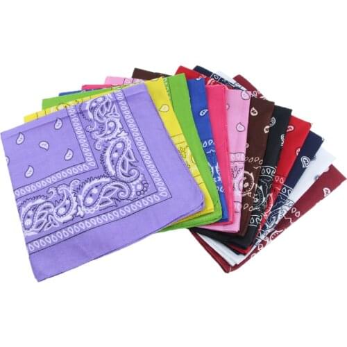 12pcs Paisley Bandana Cow Boy Girl Biker Neck Scarf Head Bandanna Mix Colour Sruare Scarf Headband 54 x 54cm