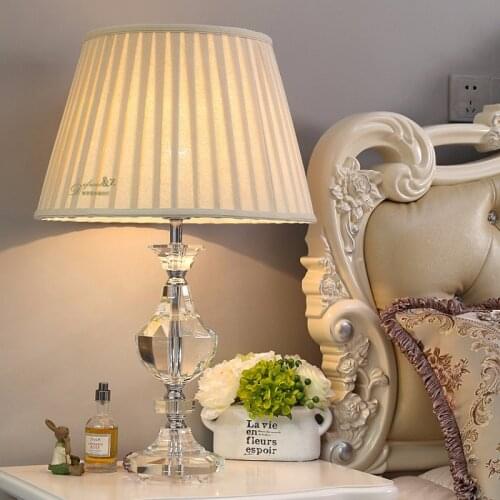 Free Shipping Modern Simple Style Crystal Table Lamp Hotel Beside Lamp For Living Room Creative Crystal Lamp Bedroom Decoration