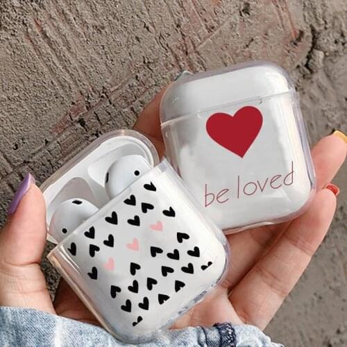 Be Love Cute Heart Shape Pattern Case For Apple AirPods 2/1 Wireless Earphone Box Air Pods 2 1 Cases Clear Silicone Cover
