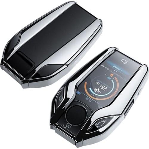 TPU Car Fully Key Case Cover LCD Remote Key Fob Case Cover for BMW 7 Series 740 6 Series GT 5 Series 530I X3(Silver)