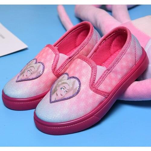Disney childrens cartoon frozen princess non-slip soft sole girls casual shoes sports shoes student running shoes LED light sho