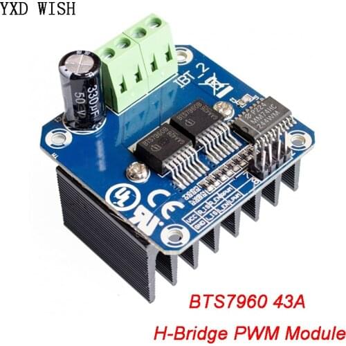 Double BTS7960 Stepper Motor Driver Module BTS7960B DC 43A PWM Motor Stepper Driver Module H-Bridge For Arduino Smart Car