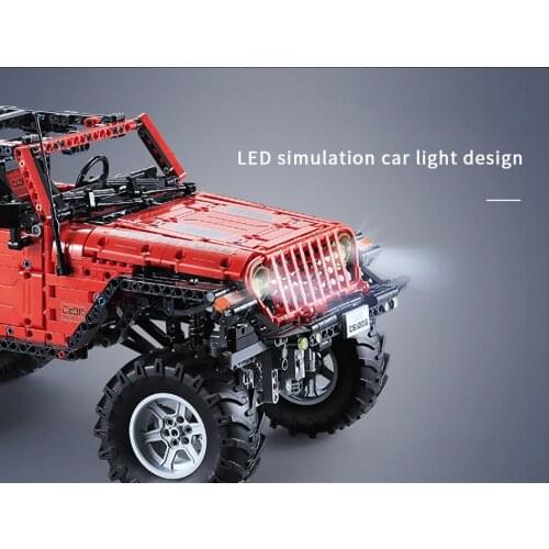 Electric Off-Road Car RC Block Toy Remote RC Car Adventurer Double-Door Off-Road Car Wireless Remote Light Design Toys for kids
