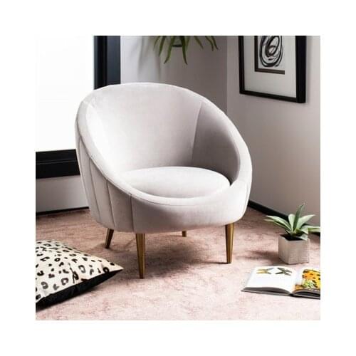 ChinaFurniture processing and production factory modern light luxury fabric wooden foot single sofa