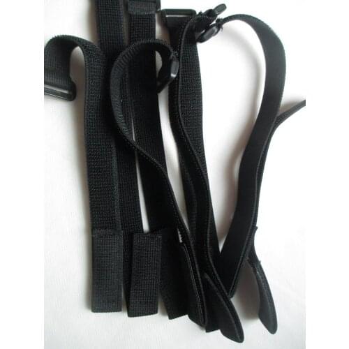 Fixmee 10pc 30cm*2cm Black Elastic Fastener Cable Tie Down Straps Cord Hook Loop