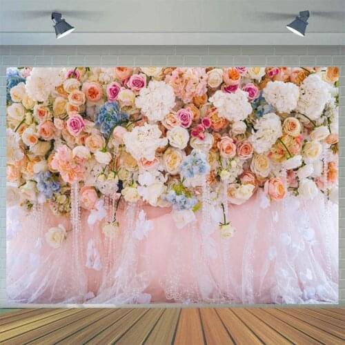 Rose Valentines Day Flower Wall Series Background Couples Wedding Party Decorative Photography Studio Photo 3D Digital Backdrop