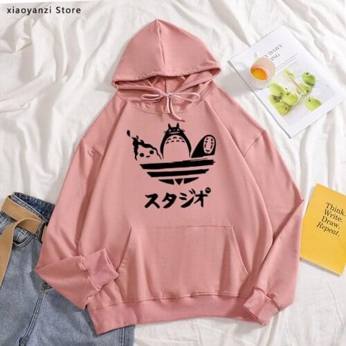 Japanese Style Spirited Away Hoodies Women Studio Ghibli sweatshirts Unisex Funny Graphic sportswear Totoro Neighbor pullovers
