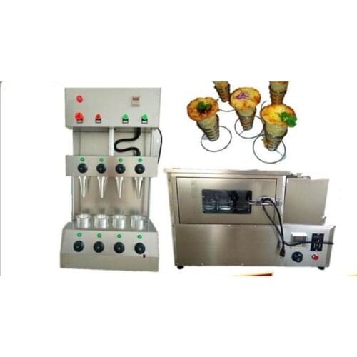 Commercial 110v stainless steel 4 heads Pizza Cone Production Machine Line Pizza Cone Baking Machine and electric pizza oven
