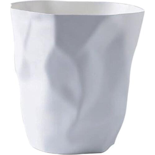 Creative Wrinkle Trash Can without Lid Personalized Waste Paper Box Planter