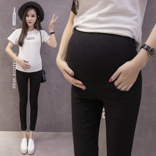Pregnant womens leggings cropped pants spring and summer abdomen pants pants feet casual wear pencil pants wild