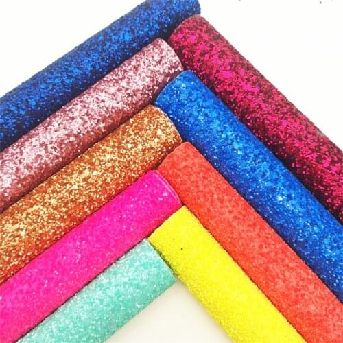 Neon Chunky Glitter Faux Vinyl Fabric with Soft Backing Glitter Leather Sheets For Earrings Bows DIY 21X29CM GM3093B