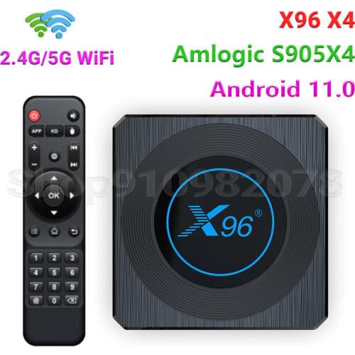 X96 X4 Media Player Amlogic S905X4 Android 11.0 2.4G 5G Dual Wifi 100M LAN BT4.1 8K H.265 HEVC HD Set Top Box Android TV Box
