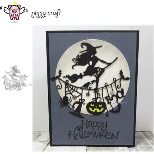 Piggy Craft metal cutting dies cut die mold Halloween witch decoration Scrapbook paper craft knife mould blade punch stencils