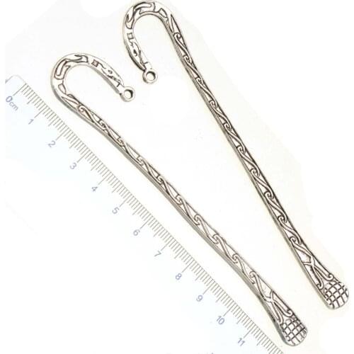 Metal Bookmarks Stationery Office Suppliers DIY Pendant Curve Big Silver Fashion Wedding Party Gifts Jewelry Findings 124mm 5pcs