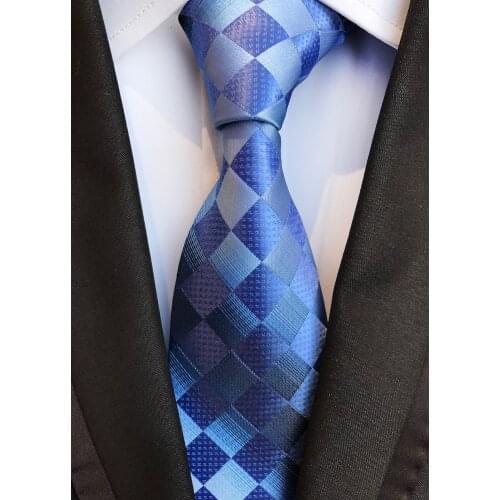 Fashion Diamond Plaids Ties Handmade Woven Necktie Cravate for Grooms Wedding