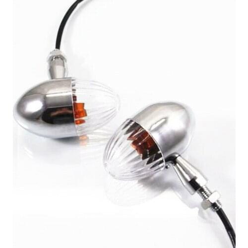 Motorcycle Metal Chrome/Clear Rugby Turn Signal Light Cruiser VT VTX CB XL Dyna Shadow Chopper Bobber