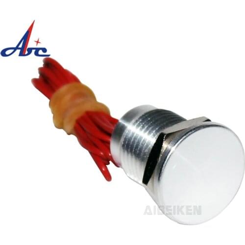 Abbeycon Normally Open Momentary 12V IP68 waterproof 12mm flat head stainless silver small piezo switch touch to start with wire