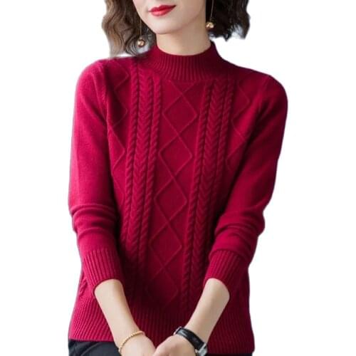 2021 Autumn Women Pullovers Winter Women Sweater Ladies Long Sleeve Knitted Pullovers Top Loose Thick Femme Pull Jumper W2396