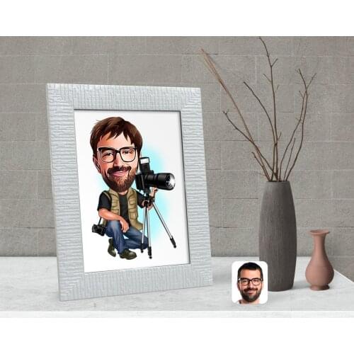 Personalized Men 'S Professional Photographer Caricature Of Decorative Çerçeve-1