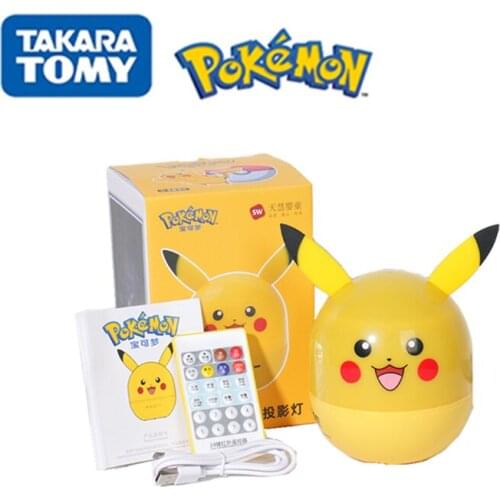 Pokemon Kawaii Anime Pikachu Rotating Projection Light Pokémon Music Box Night Atmosphere Light Toy Projection Can Be Replaced
