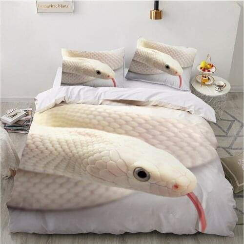 Bed linen bedding sets euro/Double/family sets/2.0/Queen/King Bedspread for home 2 bedrooms Pillowcase 50*70 Animal snake White