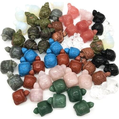 Drop Shipping Natural Crystal Turtle Hand Carved Polished Crystal Animal Healing Stones Decor Gifts Natural Stones and Crystals