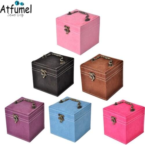 Retro Jewelry Gift Box Elegant 3 Layer Makeup Case Jewelry Organizer Casket Festival Graduation Birthday Velvet Jewelry Gift Box