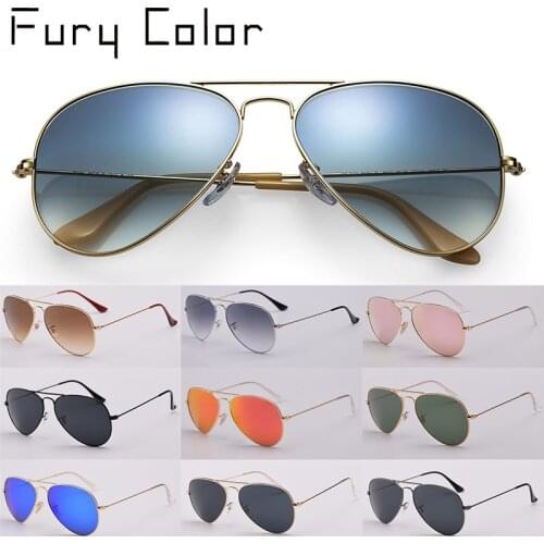 G15 glass lens design women men 3025 aviation Sunglasses gradient lenses sun glasses UV400 feminin brand new oculos vintage