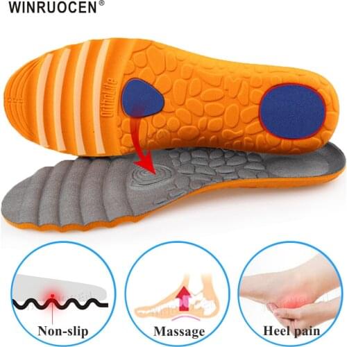 Sports Elastic Orthotic Elastic Insoles Arch Support Shoe Pad Sport Running Gel Insoles Insert Cushion for Men Women Size 35-45
