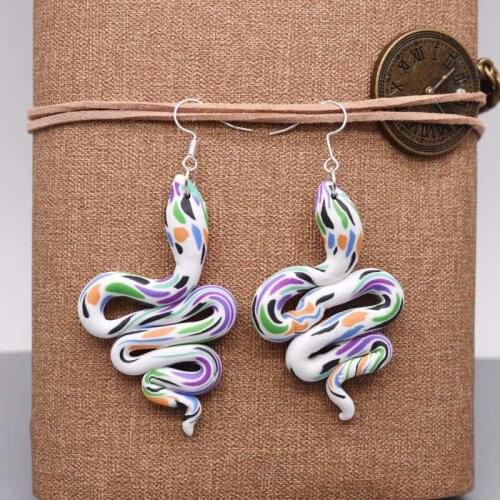 Vinyl Handmade Cartoon 3D Polymer Clay Animal Earrings Color Snake Stud Mushroom Earring Ear Stud For Women Jewelry