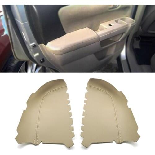 Interior Parts Beige For Honda Pilot 2009 2010 2011 2012 2013 2pcs Microfiber Leather Front Door Panels Armrest Covers Trim