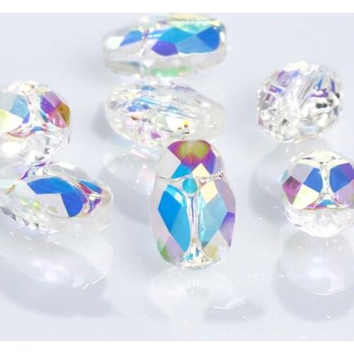 High Quality Sewing Glass beads Through-hole Crystal AB flat beads for jewelry making Beetle Type diy accessories bracelet beads
