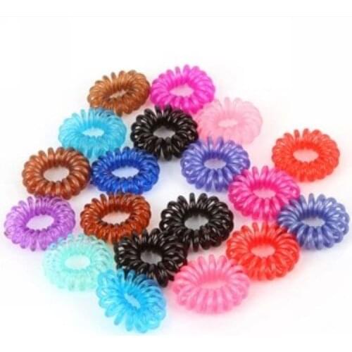 10PCS/Lot New Small Telephone Line Hair Ropes Girls Colorful Elastic Hair Bands Kid Ponytail Holder Tie Gum Hair Accessories