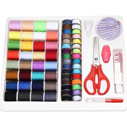 2019 Original Practical Travel Sewing Kit with Scissor Tape Measure Thimble Thread Needle Storage Box