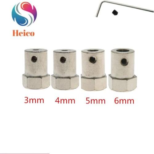 3/4/5/6mm Hexagonal Copper Shaft Coupling Connector Metal Connecting Shaft Coupler Hub for Robot Car Chassis DIY RC Toy