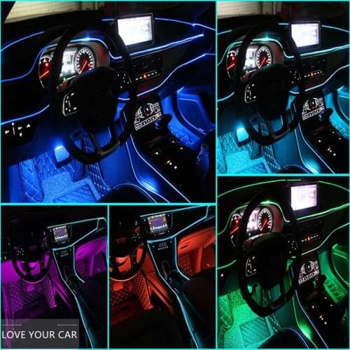 5 meter LED lights with car interior lights ambient lighting cold atmosphere holiday decoration 12V battery Strip Flexible