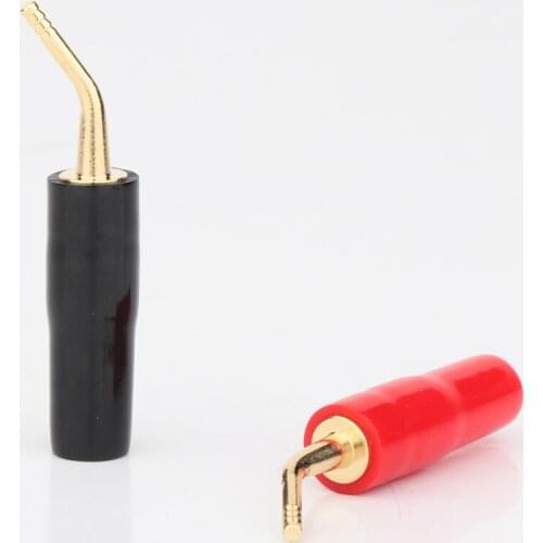 50pcs Gold-plated Amp Speaker Cable Wire Pin Plug Connector