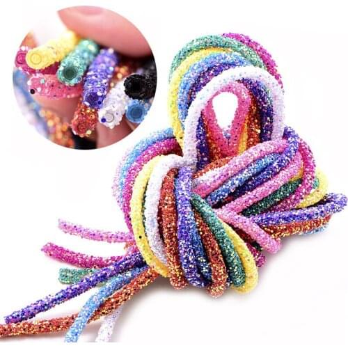 6mm Glitter 1yard Rhinestones Rope Tube Cord Sequin Trimming for DIY Jewelry Bracelet Necklace Party Decoration Wedding
