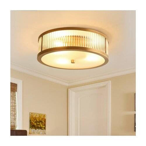 American country copper ceiling lamp round bedroom living room dining room study lamp