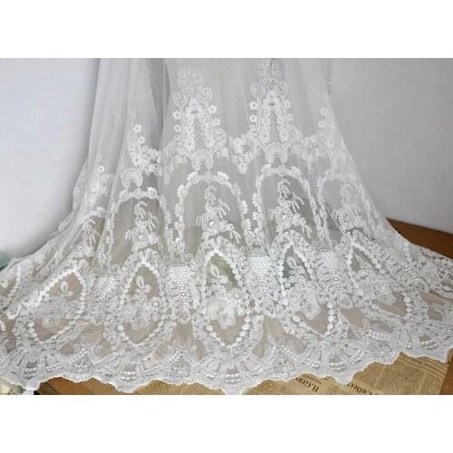 White net yarn embroidered lace,sewing accessories,Clothing skirt material,130x100cm/pcs